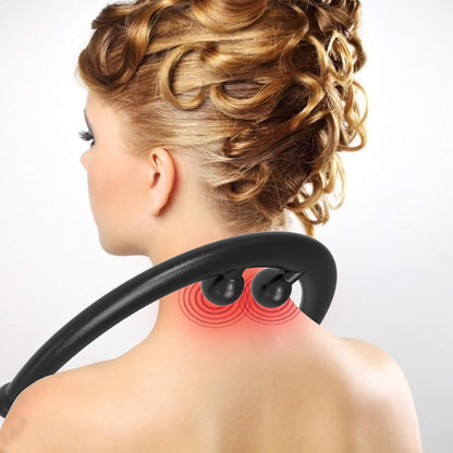 Back and Neck Massager for Trigger Point Fibromyalgia Pain Relief and Self Massage Hook Cane Therapy (Black)