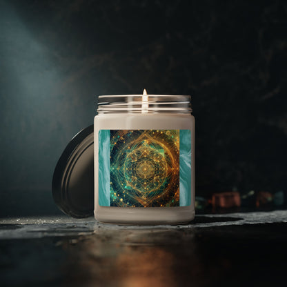 Radiant Sacred Geometry Soy Candle – ‘Balance and Harmony’ Scented Soy Candle, 9oz