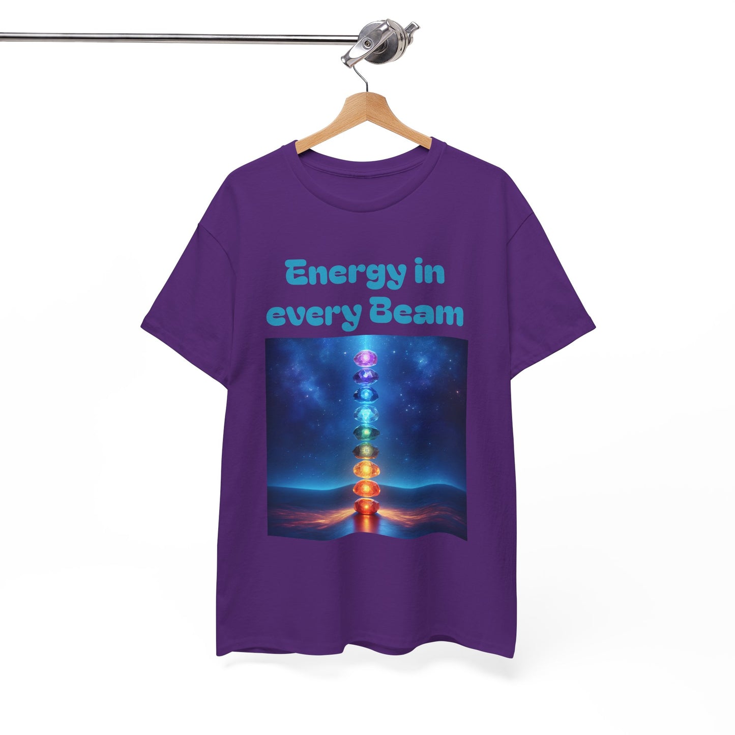 'Energy in Every Beam' Glowing Chakra Stones Unisex T-Shirt – cute shirt Cotton