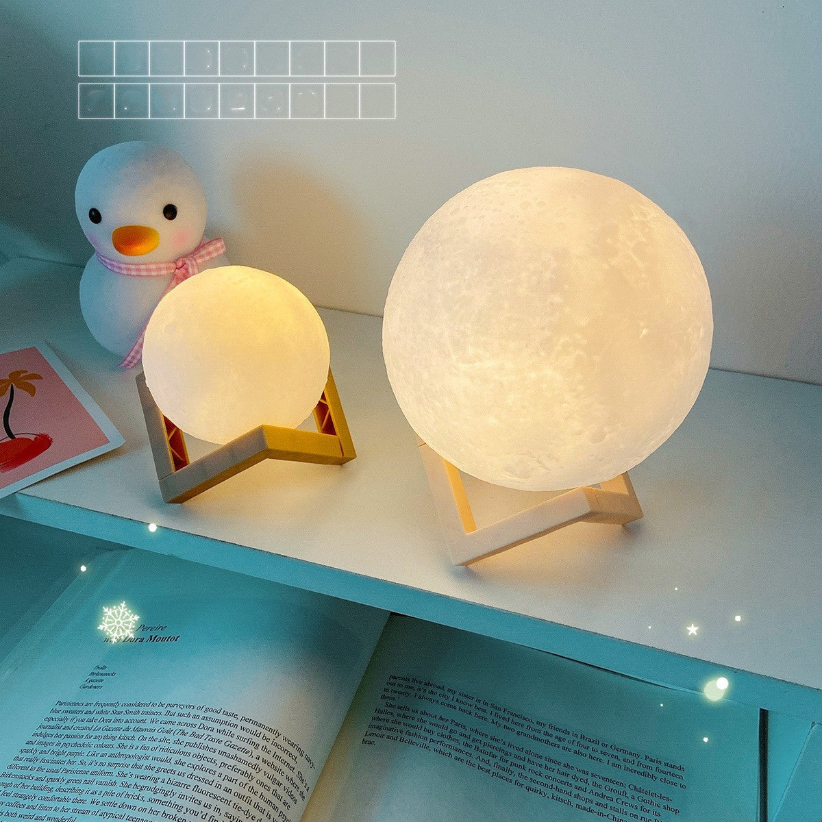 3D Moon Lamp Rechargeable  – LED Touch Night Light for Bedroom Decoration & Gifts