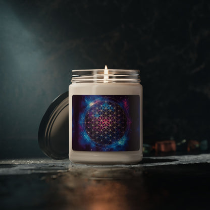 Flower of Life 'Cosmic Connection' Sacred Geometry Candle Scented Soy Candle, 9oz