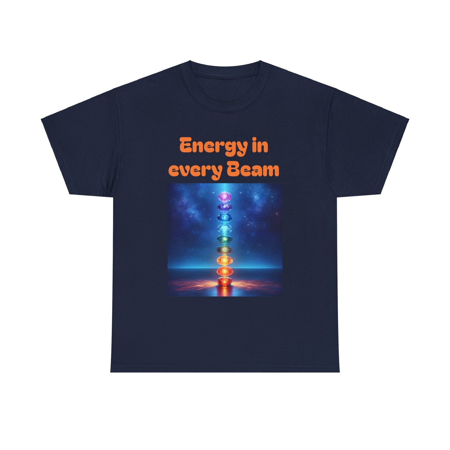 'Energy in Every Beam' Glowing Chakra Stones Unisex T-Shirt – cute shirt Cotton