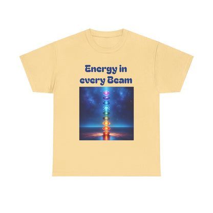 'Energy in Every Beam' Glowing Chakra Stones Unisex T-Shirt – cute shirt Cotton