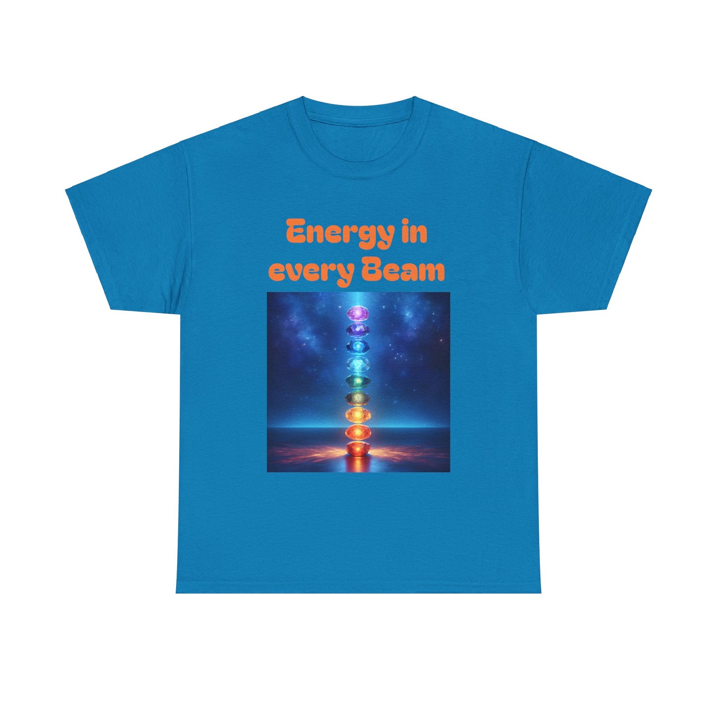 'Energy in Every Beam' Glowing Chakra Stones Unisex T-Shirt – cute shirt Cotton