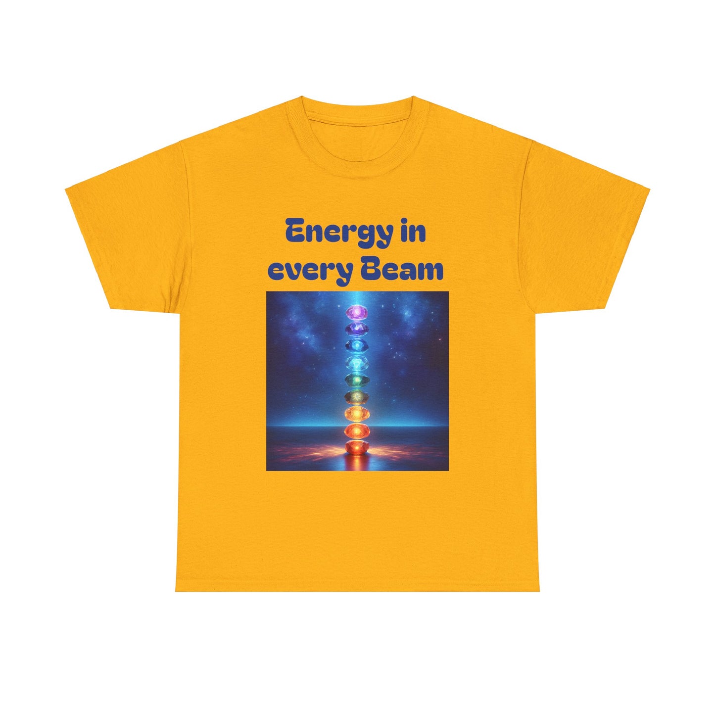 'Energy in Every Beam' Glowing Chakra Stones Unisex T-Shirt – cute shirt Cotton