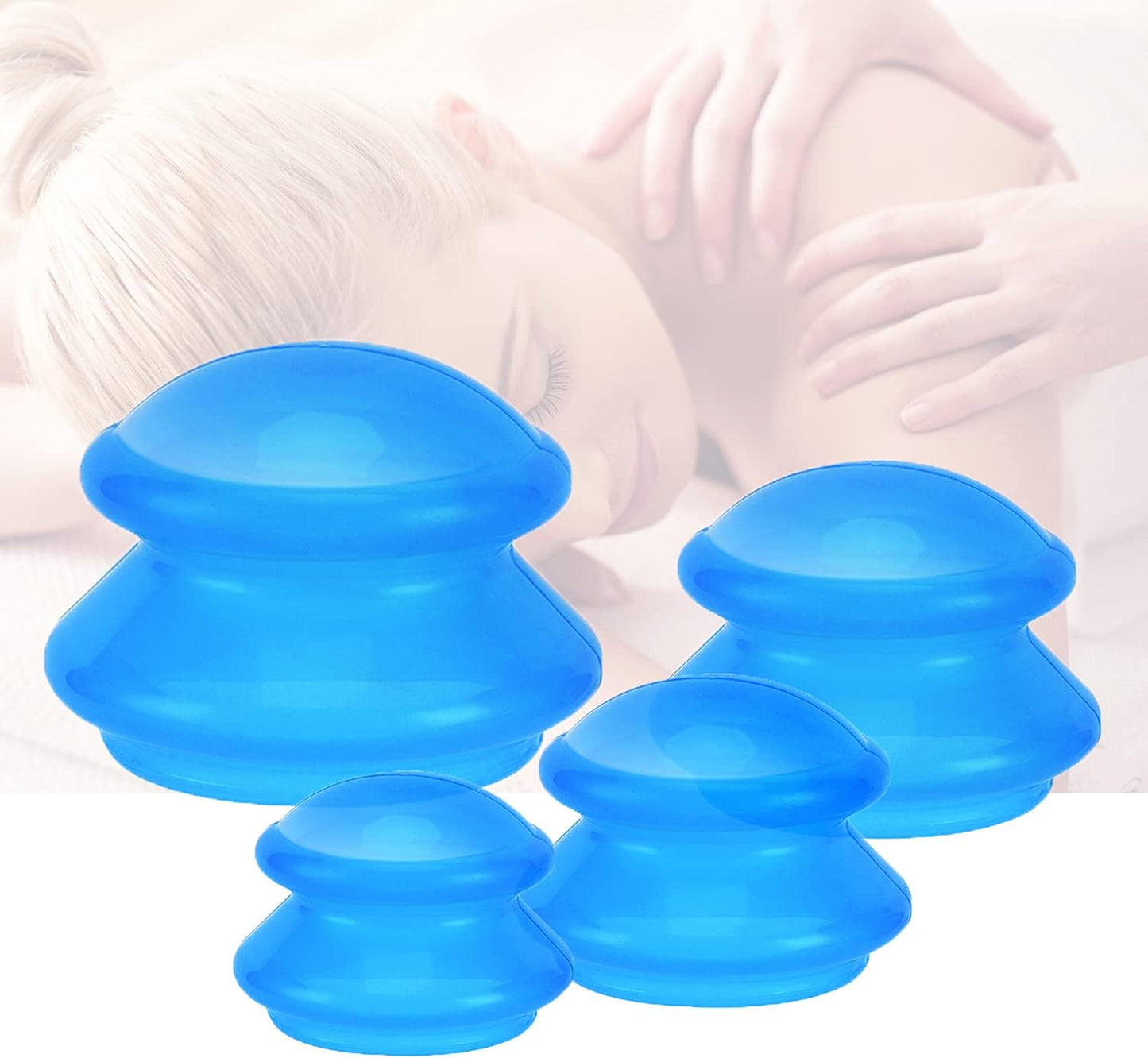 4 Size Silicone Cupping Therapy Sets- Cupping Therapy Professional Studio and Home Use Cupping Set, Stronger Suction Best for Myofascial Massage, Muscle, Nerve, Joint Pain