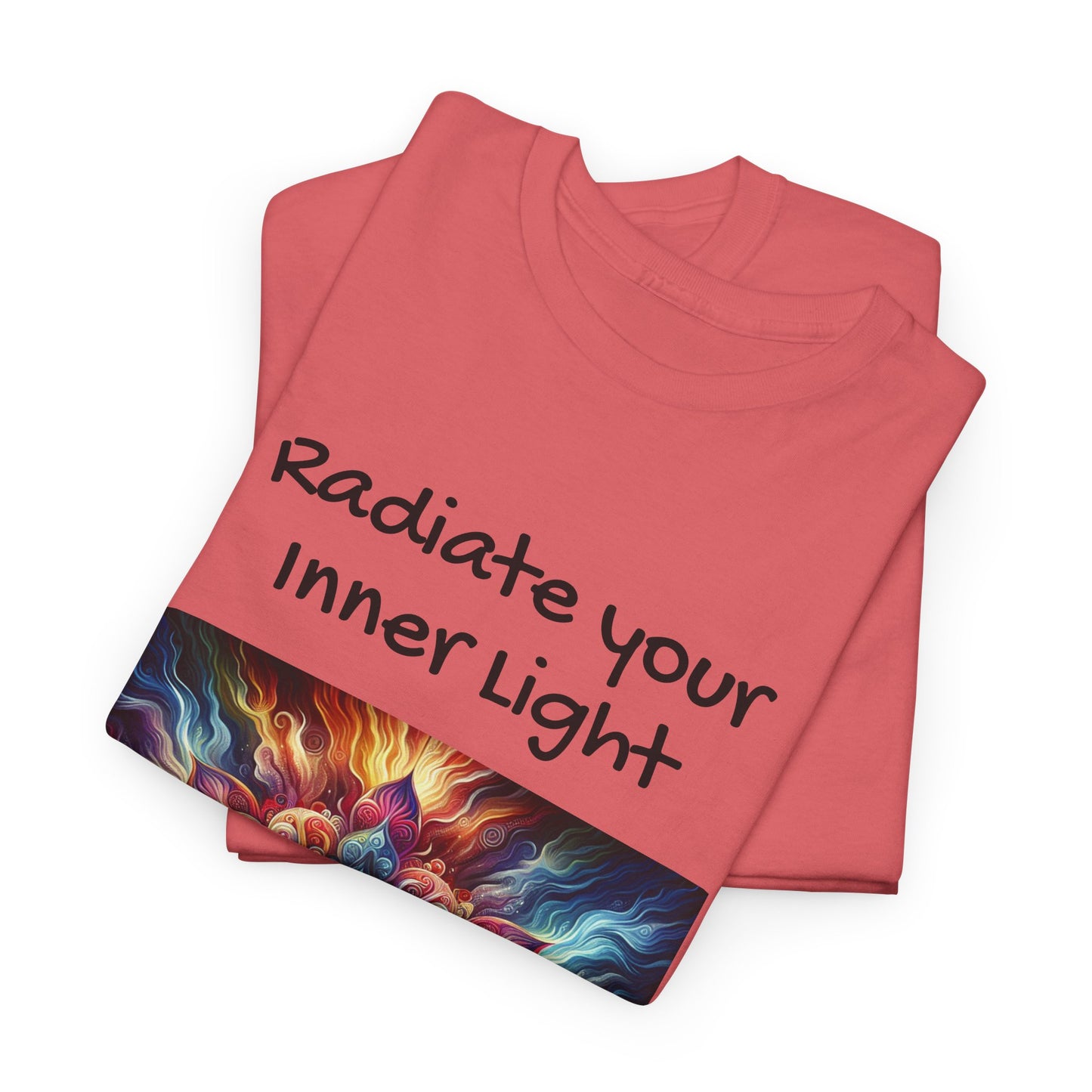 Mandala Sun Design Unisex T-Shirt - 'Radiate Your Inner Light' - 100% Cotton Fabric - Comfortable Tee