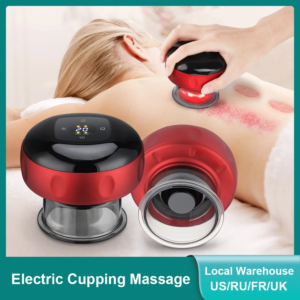 Electric Vacuum Cupping Massage anti Cellulite Magnet Therapy Wireless Guasha Scraping Fat Burner Slimming Body Scraping Cupping