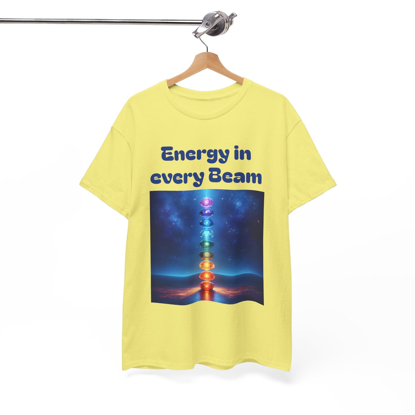 'Energy in Every Beam' Glowing Chakra Stones Unisex T-Shirt – cute shirt Cotton