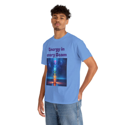 'Energy in Every Beam' Glowing Chakra Stones Unisex T-Shirt – cute shirt Cotton