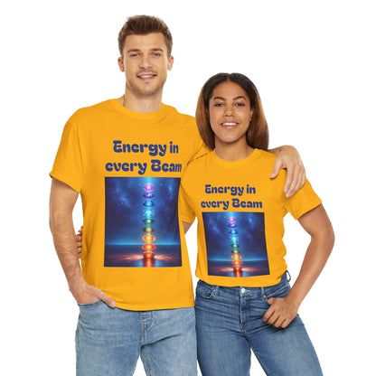 'Energy in Every Beam' Glowing Chakra Stones Unisex T-Shirt – cute shirt Cotton