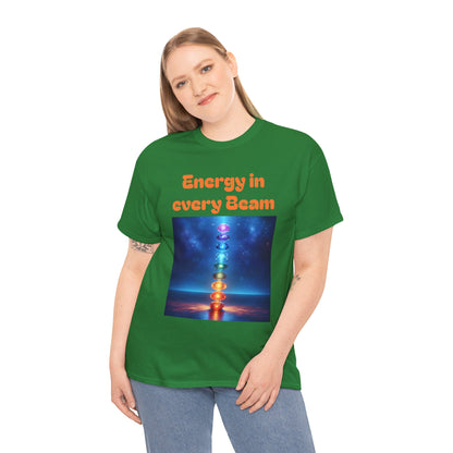 'Energy in Every Beam' Glowing Chakra Stones Unisex T-Shirt – cute shirt Cotton