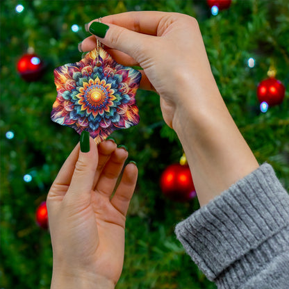 Mandala Ceramic Ornament – ‘Radiate Your Inner Light’ (Star, Snowflake, Circle)