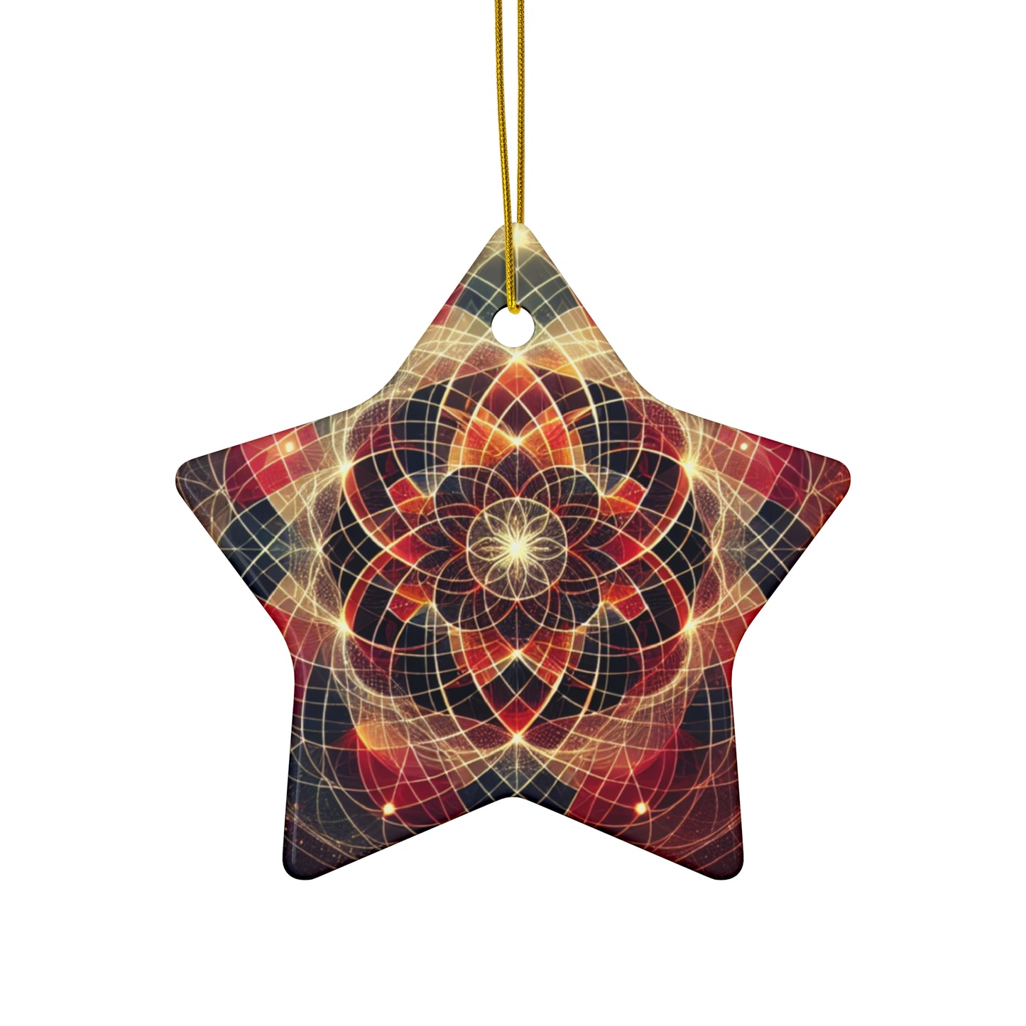 Vitality Sacred Geometry Ornament – Vibrant Circles and Diamonds (Star, Snowflake, Circle)