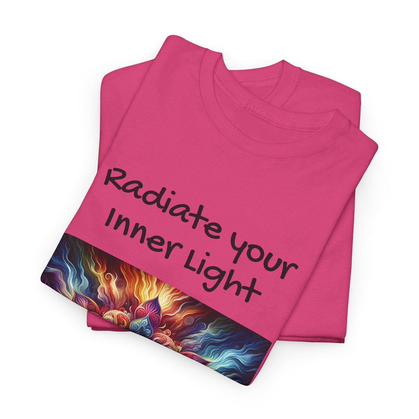 Mandala Sun Design Unisex T-Shirt - 'Radiate Your Inner Light' - 100% Cotton Fabric - Comfortable Tee