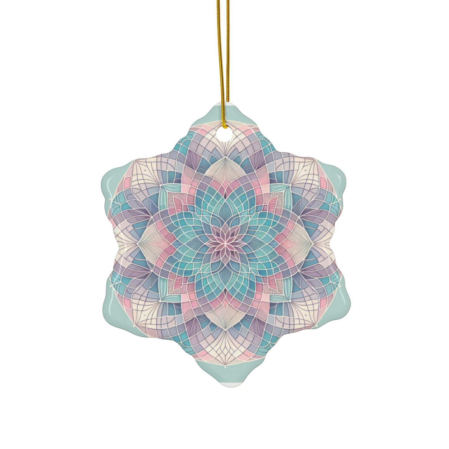 Soft Mandala Sacred Geometry Ornament – Pastel Hues of Tranquility (Star, Snowflake, Circle)