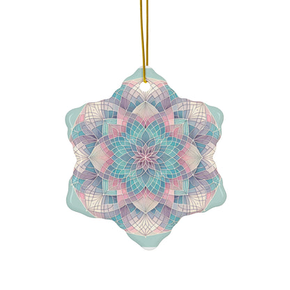 Soft Mandala Sacred Geometry Ornament – Pastel Hues of Tranquility (Star, Snowflake, Circle)