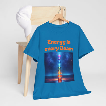 'Energy in Every Beam' Glowing Chakra Stones Unisex T-Shirt – cute shirt Cotton