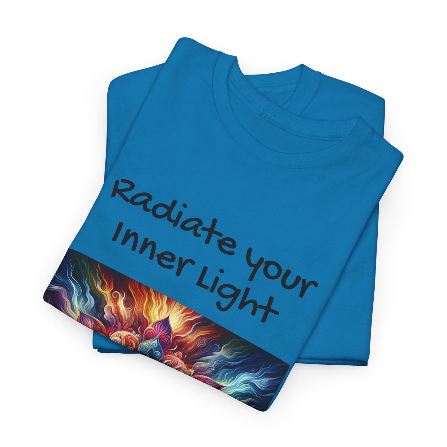 Mandala Sun Design Unisex T-Shirt - 'Radiate Your Inner Light' - 100% Cotton Fabric - Comfortable Tee