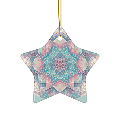 Soft Mandala Sacred Geometry Ornament – Pastel Hues of Tranquility (Star, Snowflake, Circle)