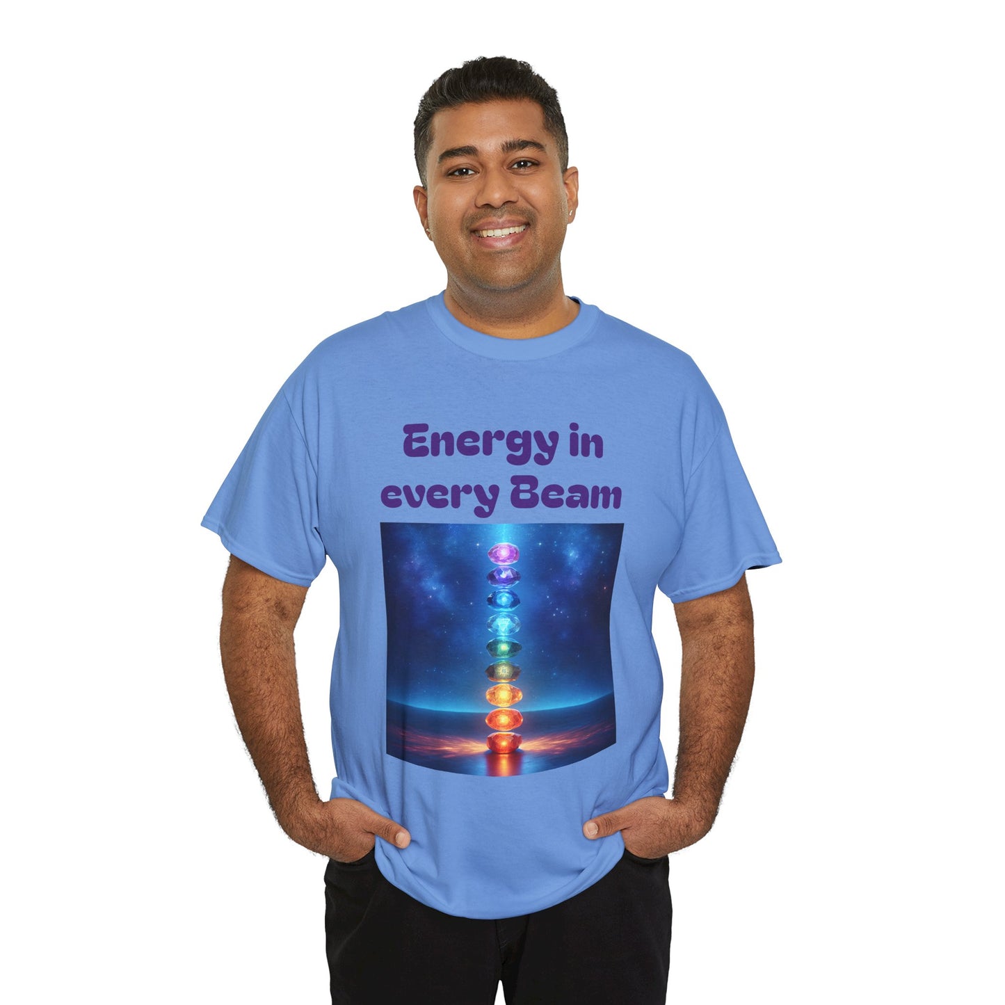 'Energy in Every Beam' Glowing Chakra Stones Unisex T-Shirt – cute shirt Cotton