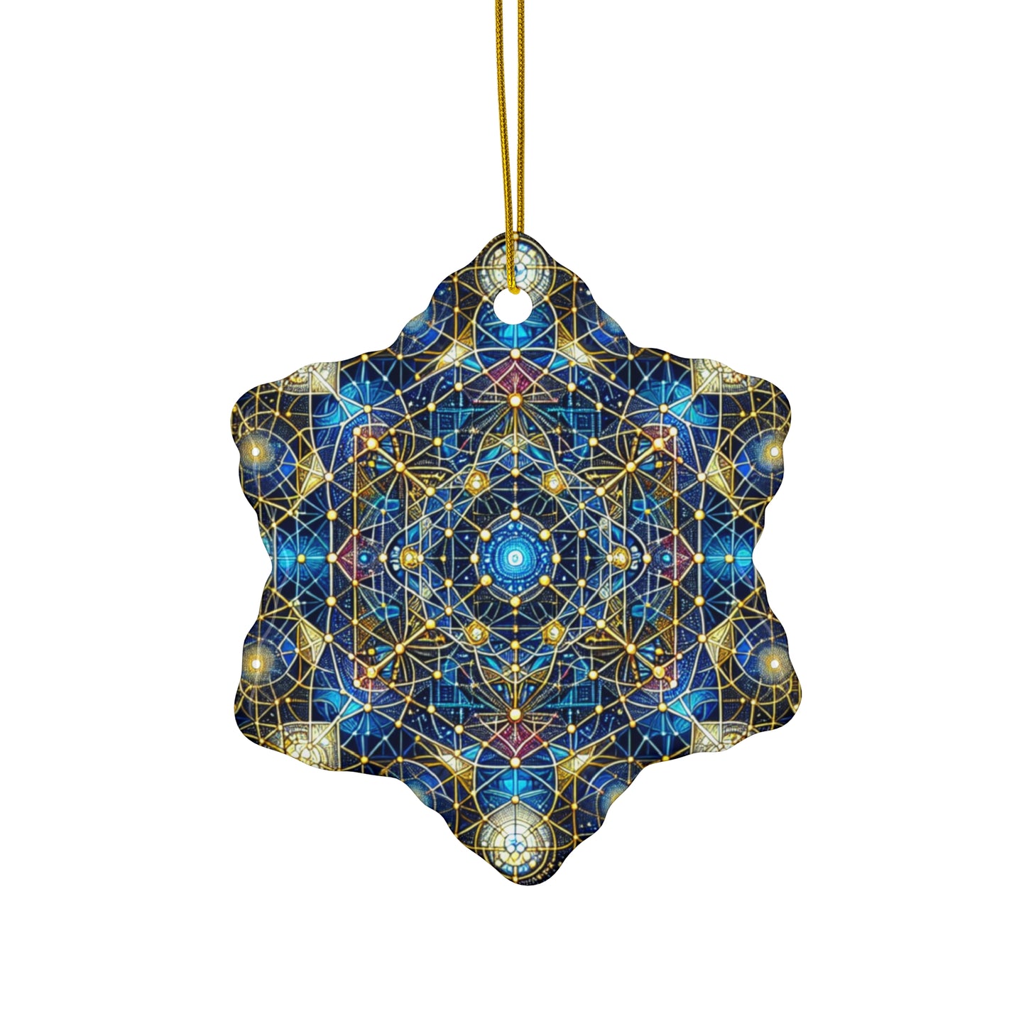 Metatron’s Cube Sacred Geometry Ornament – Creation and Interconnection (Star, Snowflake, Circle)