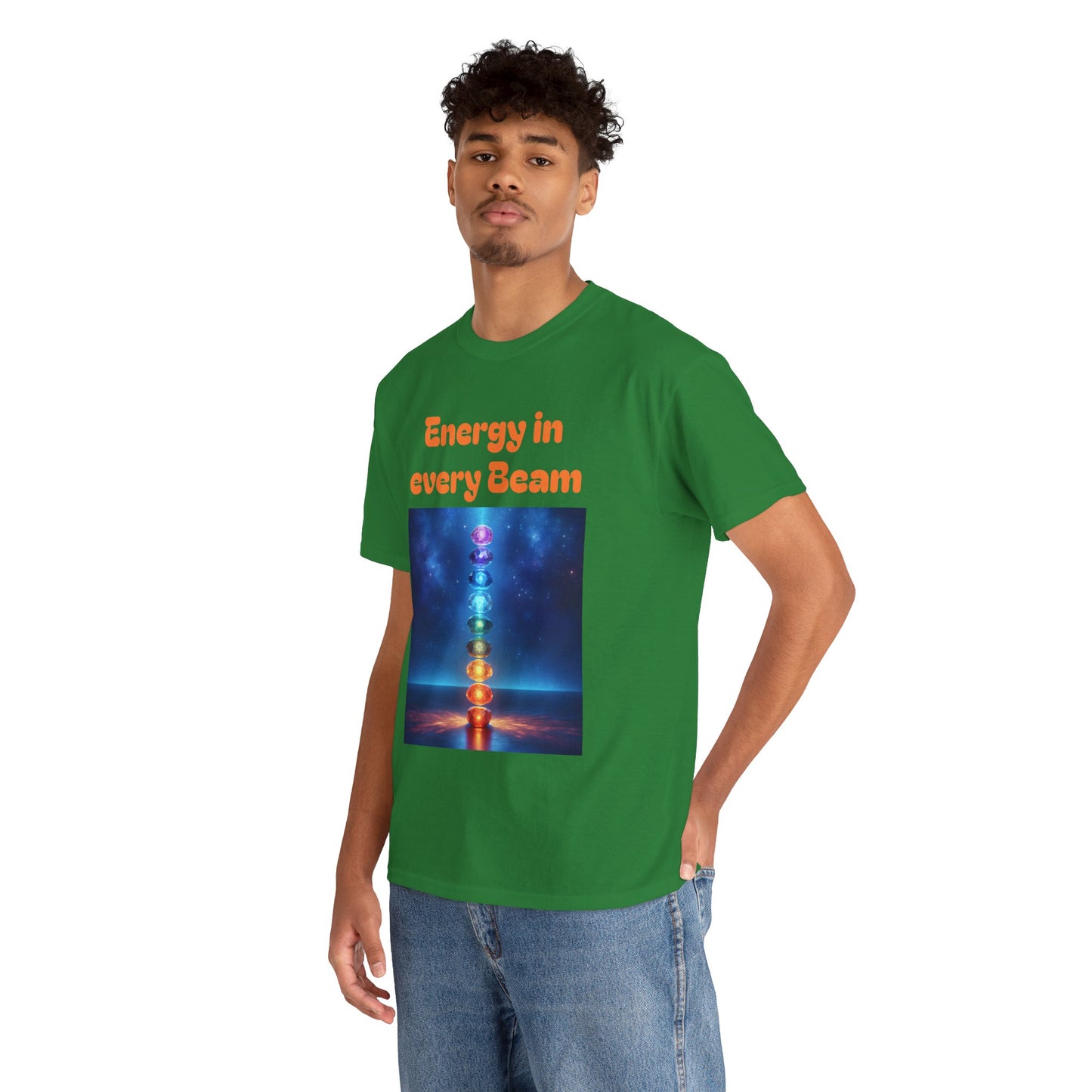 'Energy in Every Beam' Glowing Chakra Stones Unisex T-Shirt – cute shirt Cotton