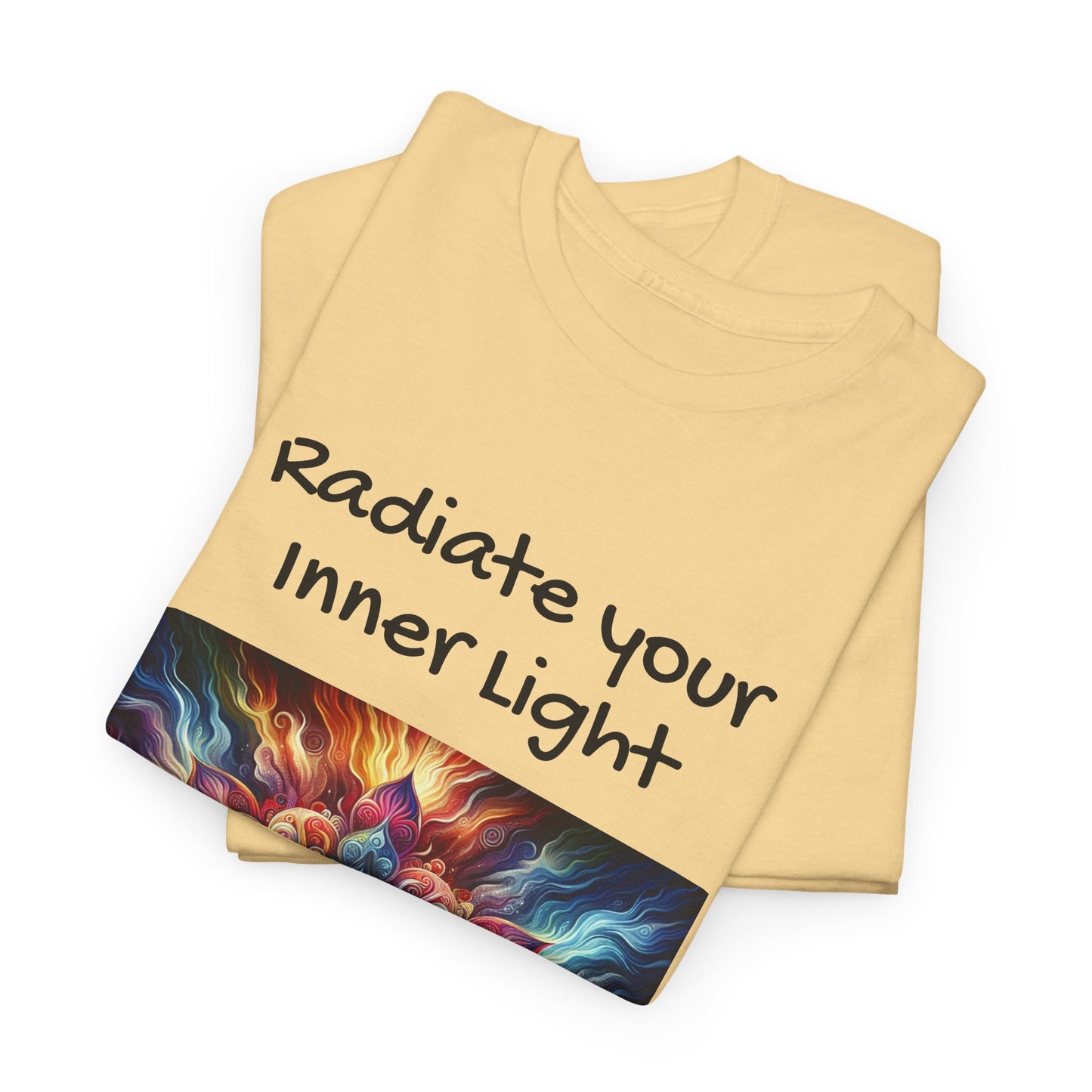 Mandala Sun Design Unisex T-Shirt - 'Radiate Your Inner Light' - 100% Cotton Fabric - Comfortable Tee