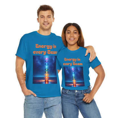 'Energy in Every Beam' Glowing Chakra Stones Unisex T-Shirt – cute shirt Cotton