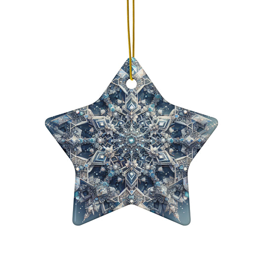 Crystalline Sacred Geometry Snowflake Ornament – 'Purity and Divine Order' (Star, Snowflake, Circle)