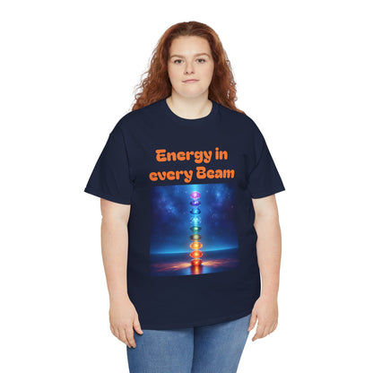 'Energy in Every Beam' Glowing Chakra Stones Unisex T-Shirt – cute shirt Cotton