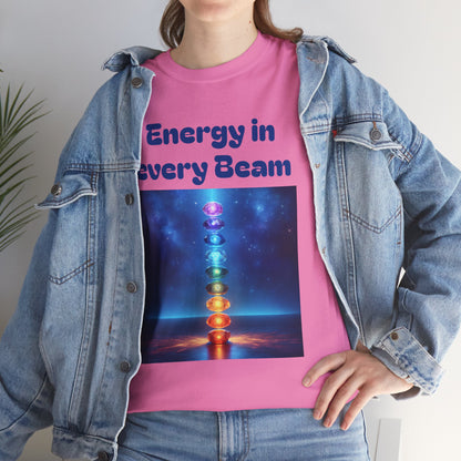 'Energy in Every Beam' Glowing Chakra Stones Unisex T-Shirt – cute shirt Cotton