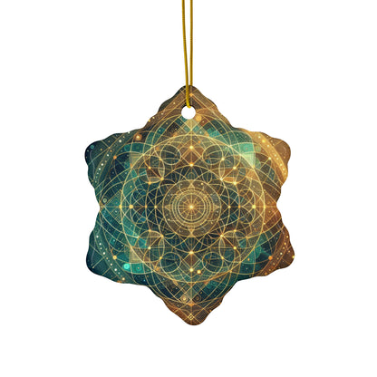 Sacred Geometry Ornament – Radiant Circles and Triangles Design (Star, Heart, Snowflake, Circle)