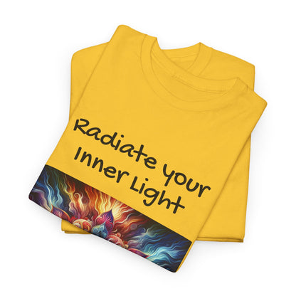 Mandala Sun Design Unisex T-Shirt - 'Radiate Your Inner Light' - 100% Cotton Fabric - Comfortable Tee