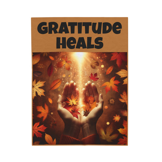 Gratitude Heals Velveteen Plush Blanket – ‘Gratitude Heals’