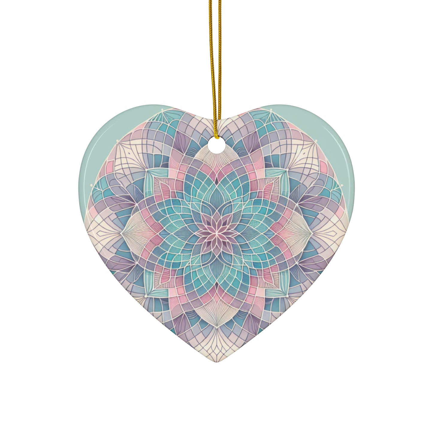 Soft Mandala Sacred Geometry Ornament – Pastel Hues of Tranquility (Star, Snowflake, Circle)