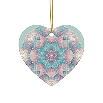 Soft Mandala Sacred Geometry Ornament – Pastel Hues of Tranquility (Star, Snowflake, Circle)