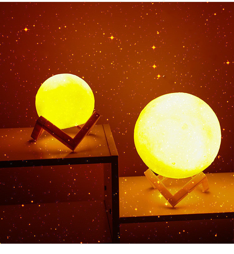 3D Moon Lamp Rechargeable  – LED Touch Night Light for Bedroom Decoration & Gifts