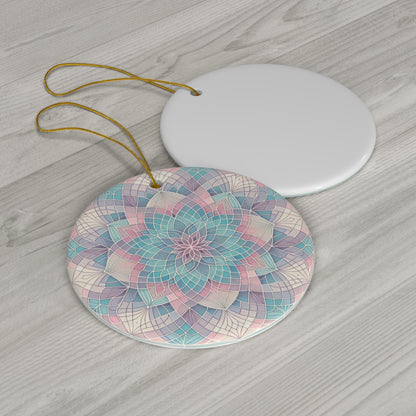 Soft Mandala Sacred Geometry Ornament – Pastel Hues of Tranquility (Star, Snowflake, Circle)