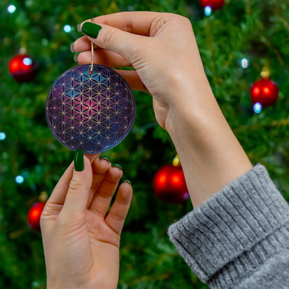 Flower of Life 'Cosmic Connection' Sacred Geometry Ornament (Star, Snowflake, Circle)