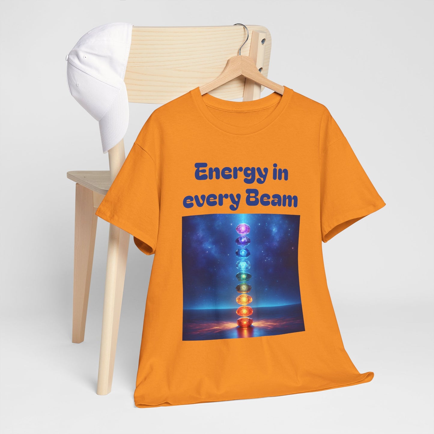 'Energy in Every Beam' Glowing Chakra Stones Unisex T-Shirt – cute shirt Cotton