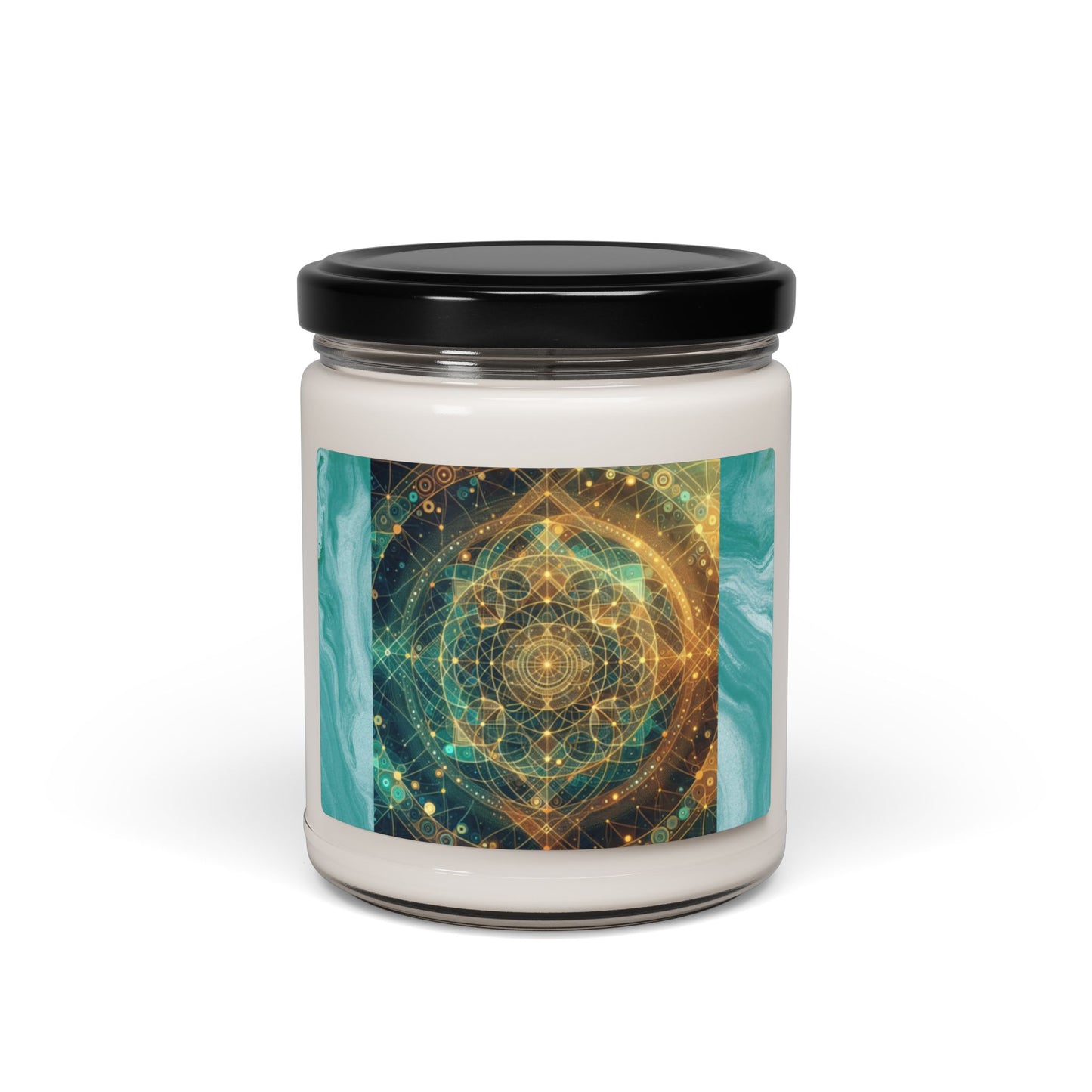 Radiant Sacred Geometry Soy Candle – ‘Balance and Harmony’ Scented Soy Candle, 9oz