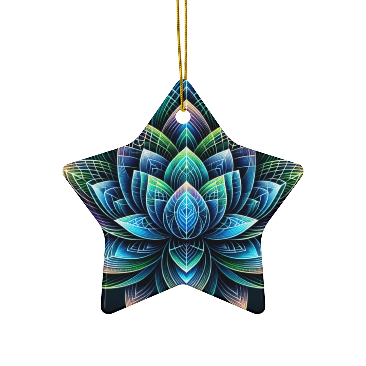 Sacred Lotus Flower Ornament – Awakening and Growth Design (Star, Snowflake, Circle)