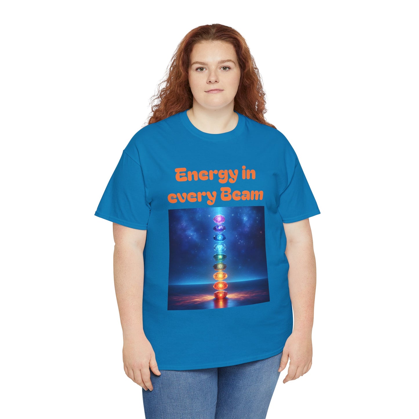 'Energy in Every Beam' Glowing Chakra Stones Unisex T-Shirt – cute shirt Cotton