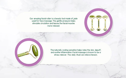 Jade Facial Roller – Natural Beauty and Relaxation ToolProduct Description: